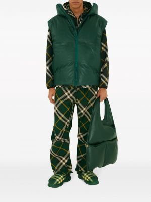 Kapuutsiga ruuduline jakk Burberry roheline