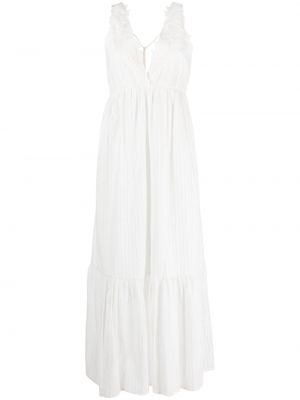 Макси рокля с v-образно деколте Ermanno Firenze бяло