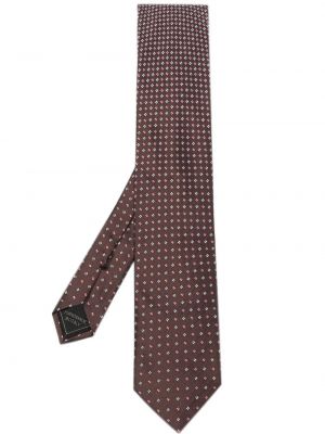 Копринена вратовръзка Brioni кафяво