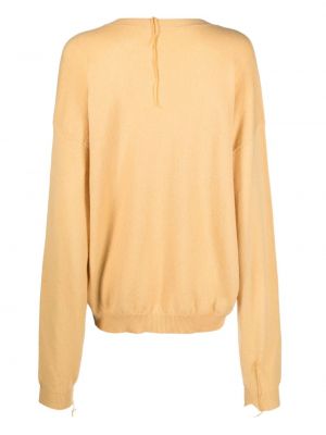 Apgrūtināti džemperis ar v veida izgriezumu Ramael dzeltens