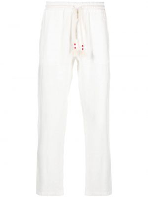 Λινό παντελόνι με ίσιο πόδι Mc2 Saint Barth λευκό