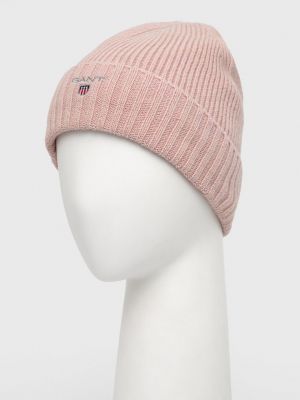 Вовняна шапка тонка Gant, рожева
