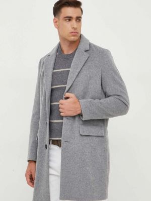 Vlněný kabát United Colors Of Benetton šedý