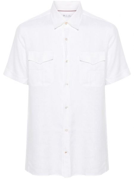 Λινό πουκάμισο Loro Piana λευκό