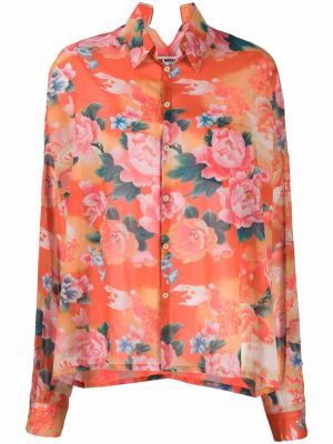 Trykt floral skjorte Junya Watanabe oransje