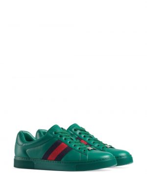 Nahast tennised Gucci Ace roheline