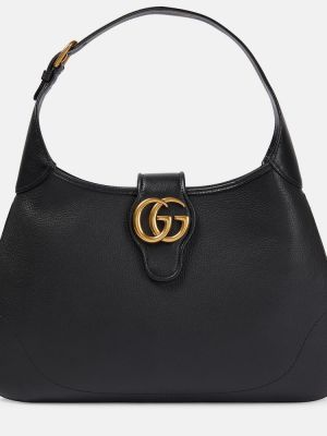 Kožená kožená kabelka Gucci čierna
