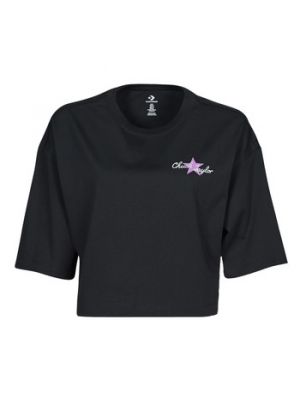 T-shirt a fiori oversize Converse nero