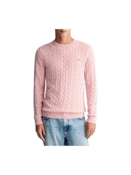 Sweter bawełniany Gant różowy