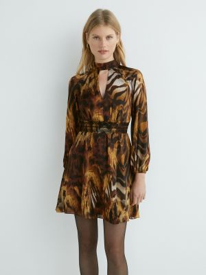 Mini vestido con estampado animal print Marciano By Guess marrón
