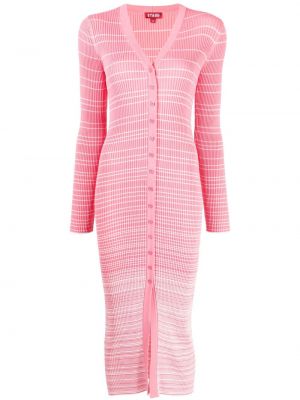 Πλεκτή φόρεμα Staud ροζ