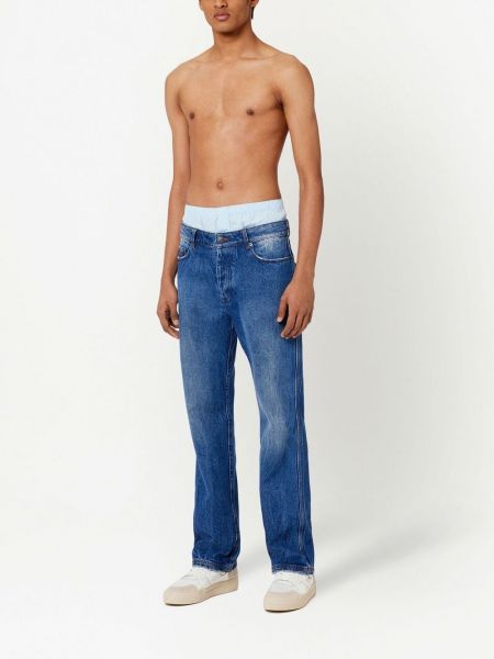 Proste jeansy z niską talią Ami Paris niebieskie