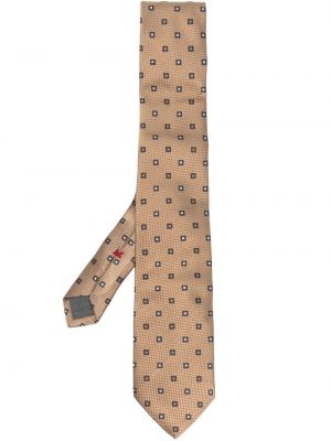 Копринена вратовръзка бродирана Brunello Cucinelli бежово