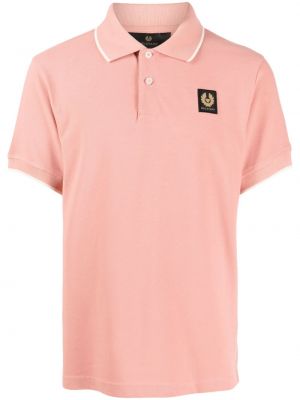 Памучна поло тениска Belstaff розово