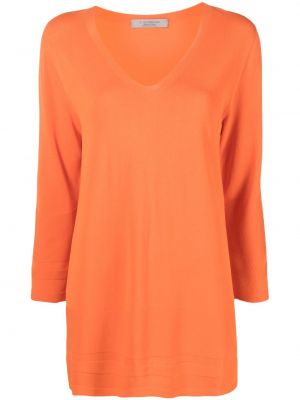 Пуловер с v-образно деколте D.exterior оранжево