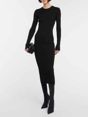 Woll midikleid Wardrobe.nyc schwarz