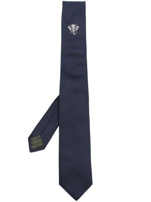 Копринена вратовръзка бродирана Kenzo синьо