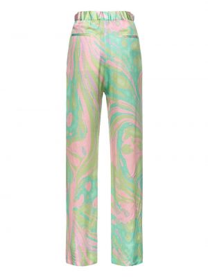 Rovné kalhoty s potiskem s abstraktním vzorem Pinko růžové