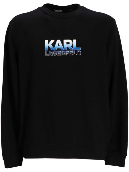 Sweat en coton à imprimé Karl Lagerfeld noir