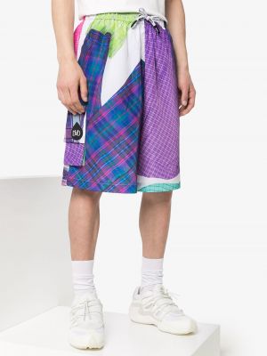 Pantalones cortos deportivos a cuadros Duoltd violeta