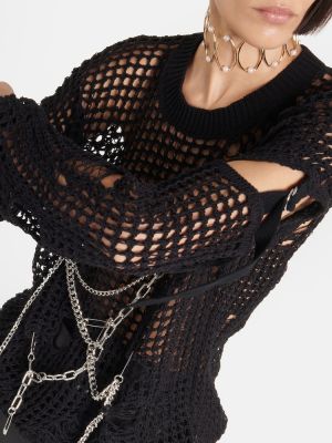 Sweter ażurowy Junya Watanabe czarny