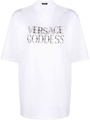 Majica s potiskom Versace bela