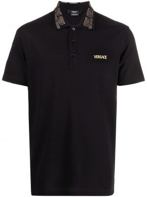Поло тениска Versace черно