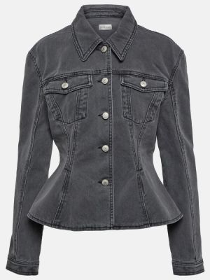 Giacca di jeans con peplo Magda Butrym grigio