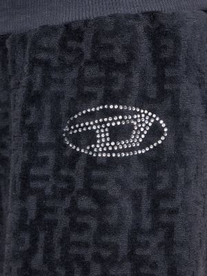 Voľné bavlnené nohavice Diesel čierna