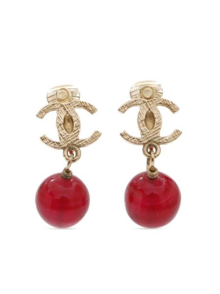 Boucles d'oreilles avec pierres découratives Chanel Pre-owned doré
