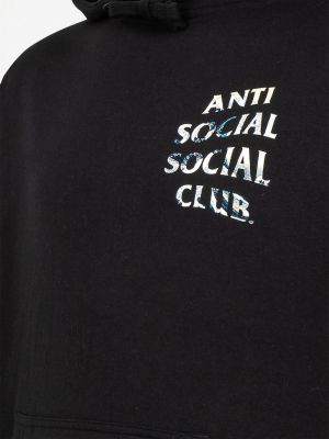 Bluza z kapturem z nadrukiem Anti Social Social Club czarna
