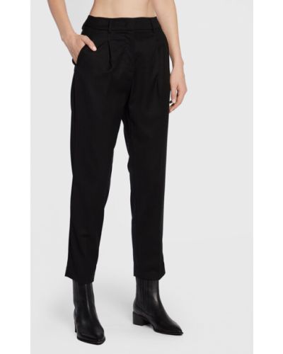 Gyapjú nadrág Weekend Max Mara - fekete