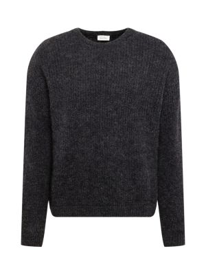 Меланжов пуловер American Vintage черно