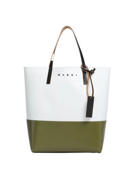 Shopper handtasche mit print mit taschen Marni grün