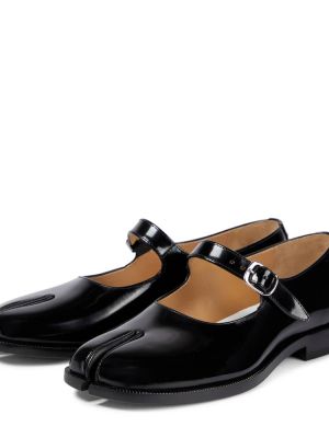 Кожени полуотворени обувки от лакирана кожа Maison Margiela черно
