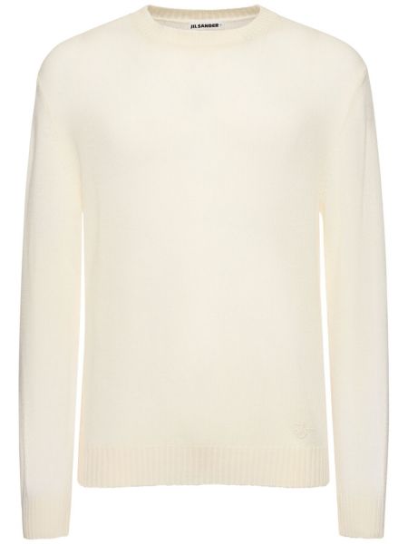 Вълнен пуловер Jil Sander бяло