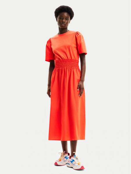 Voľné priliehavé šaty Desigual oranžová