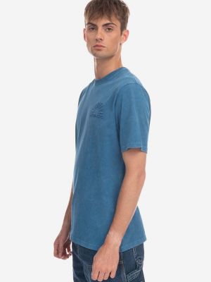 Bavlněné tričko Wood Wood modré