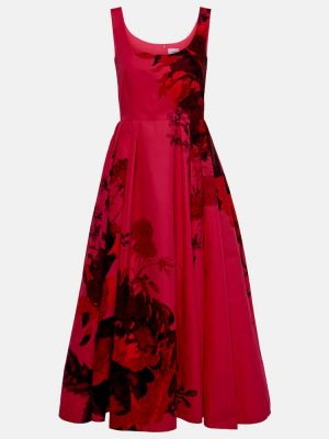 Φλοράλ βαμβακερή μάξι φόρεμα Erdem ροζ