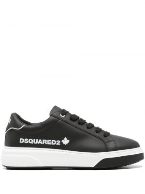 Sneakersy sznurowane skórzane koronkowe Dsquared2