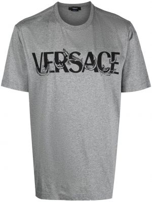 Pamut póló nyomtatás Versace szürke
