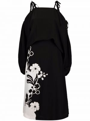 Vestido de cóctel de flores Ermanno Scervino negro