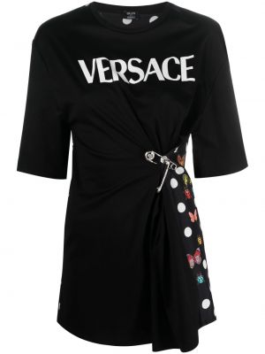 Тениска с принт Versace черно
