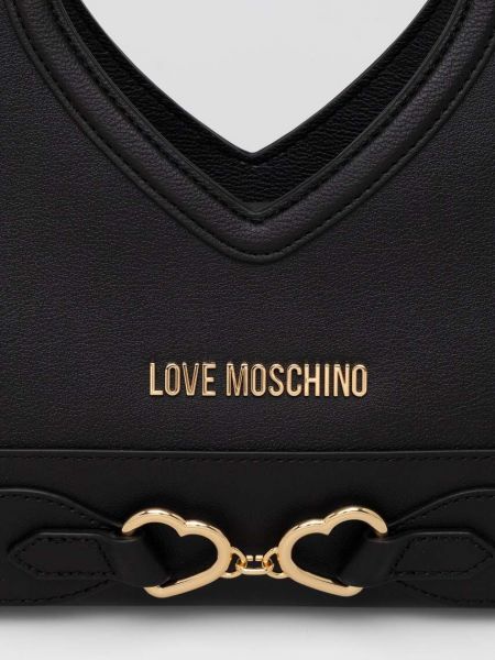 Шкіряна сумка через плече Love Moschino чорна
