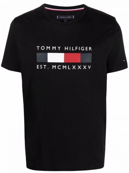 Camiseta de cuello redondo Tommy Hilfiger negro