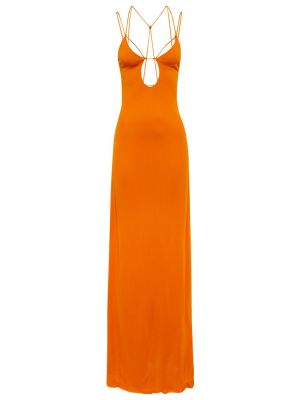 Трикотажное платье макси с вырезом Victoria Beckham, оранжевое