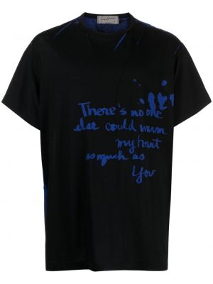 Raštuotas marškinėliai apvaliu kaklu Yohji Yamamoto
