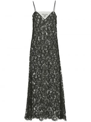 Krajkové midi šaty Prada černé