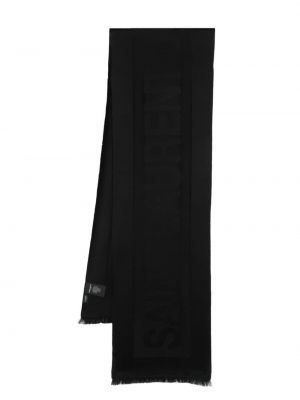 Fular tricotate cu imagine Saint Laurent negru