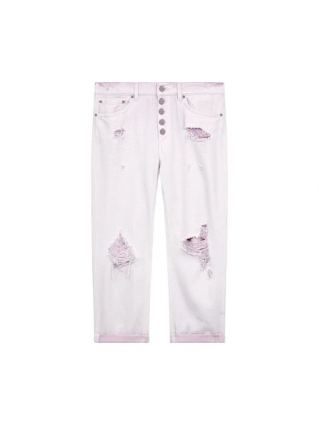 Jeansy na guziki Dondup różowe